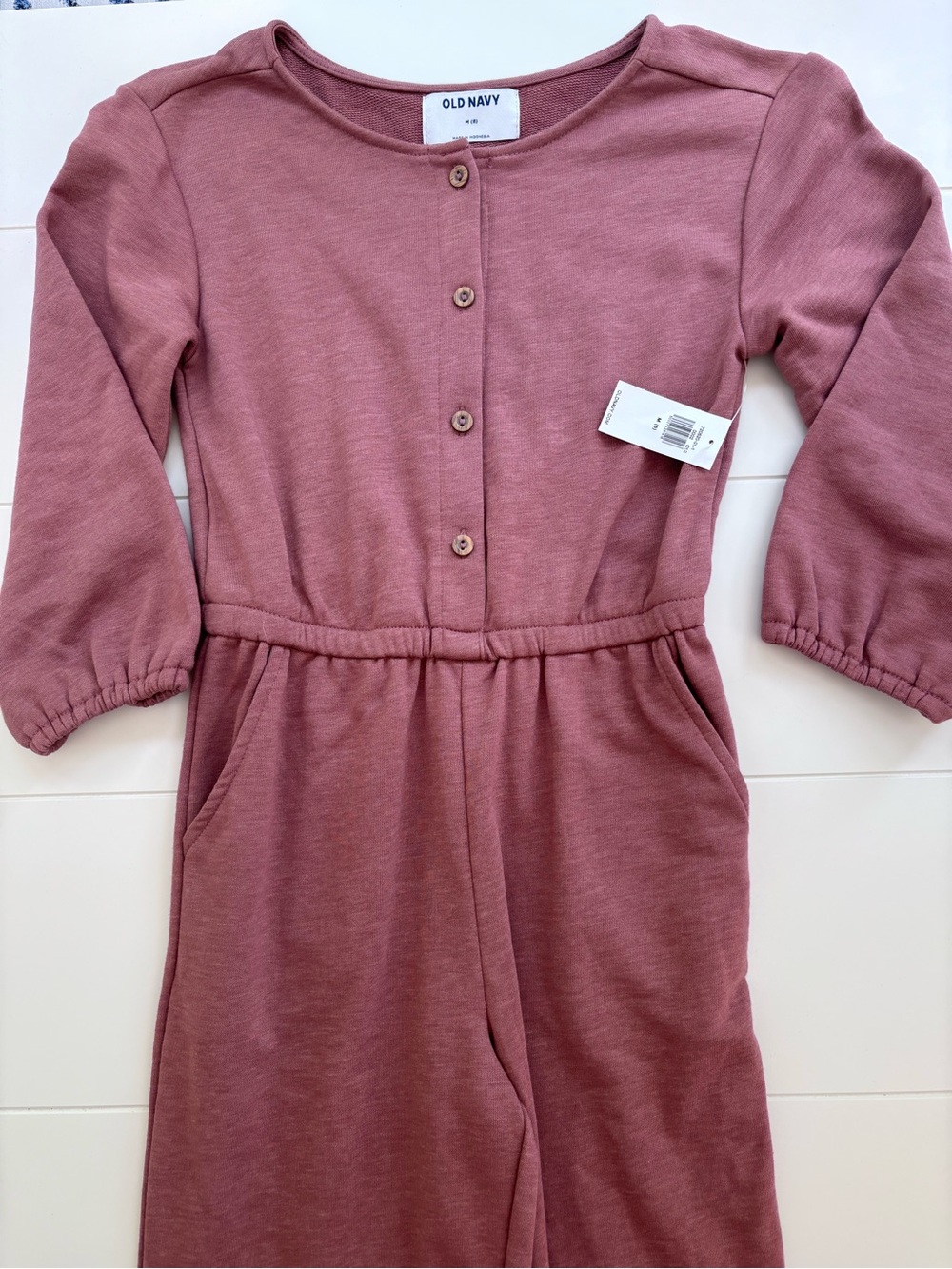 Old Navy Dusty Rose Button-Front Kids Jumpsuit Dress